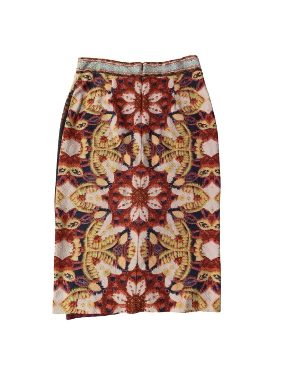 Anthropologie Maeve Marala Soft Knit Midi Pencil Skirt Berry Floral Size S Boho - Picture 3 of 10